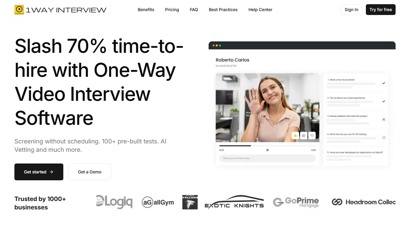 1Way Interview - Asynchronous Video Interview Platform For Hiring