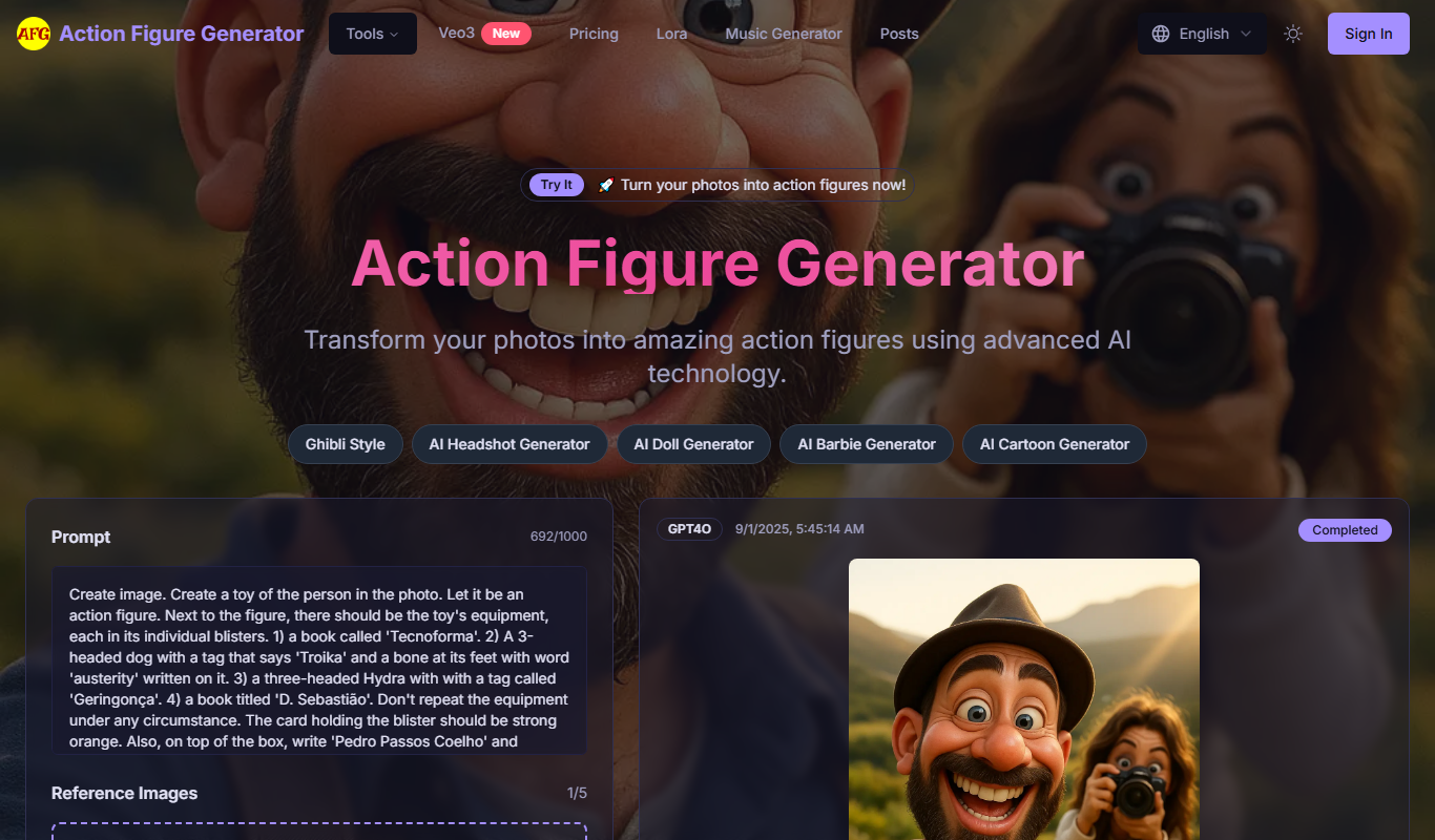 Action Figure app screenshot