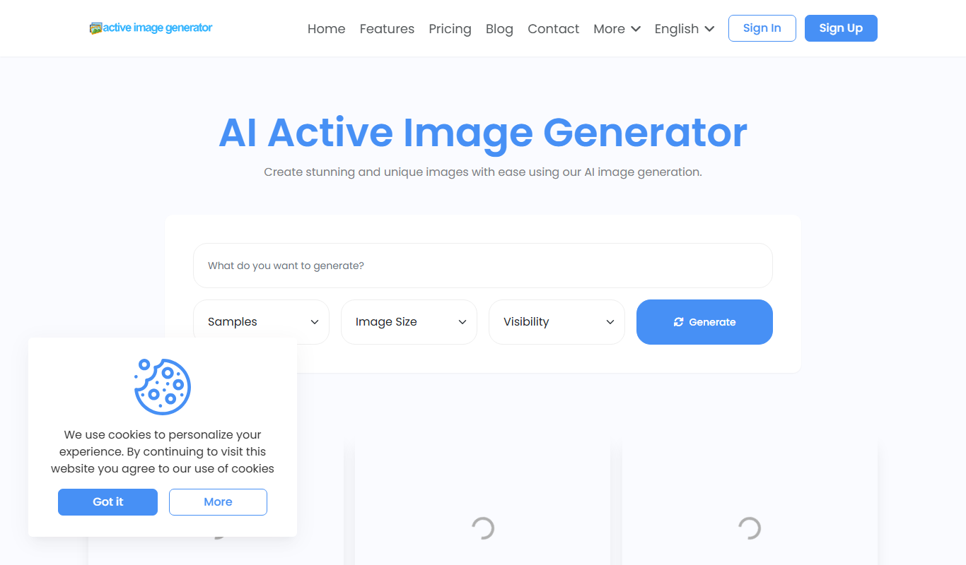 Screenshot of the activeig.com interface