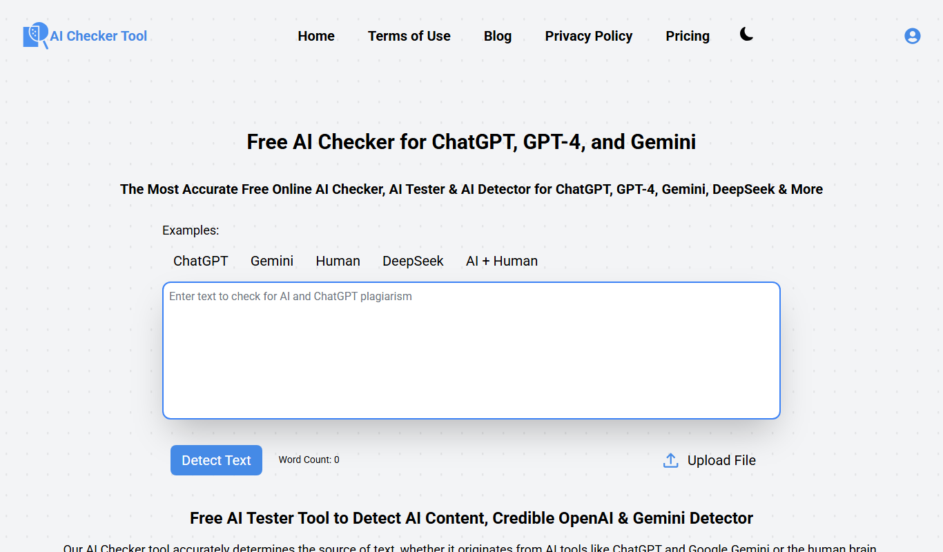 AI Checker Tool app screenshot