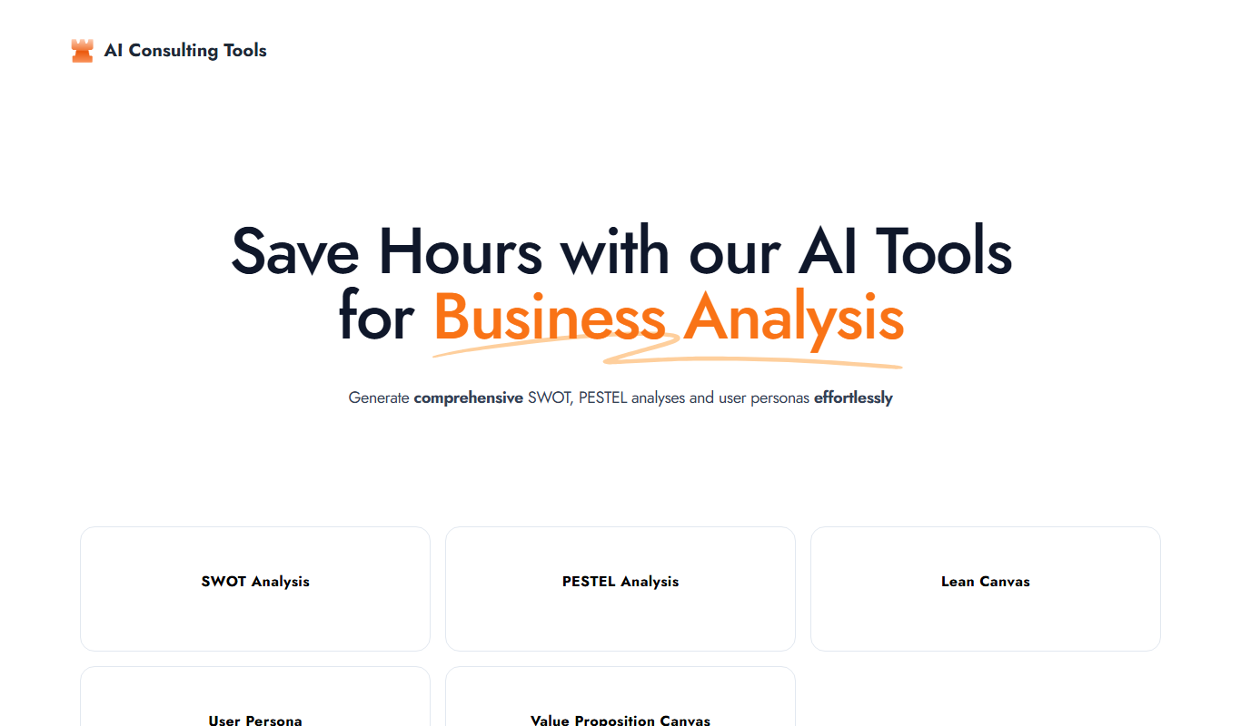 AI Consulting Tools app screenshot