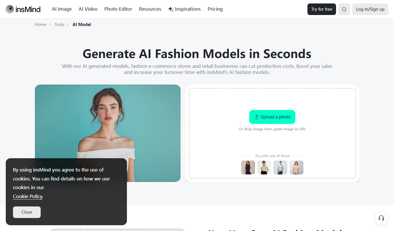 AI Fashion Models (Face Swap) by insMind app screenshot