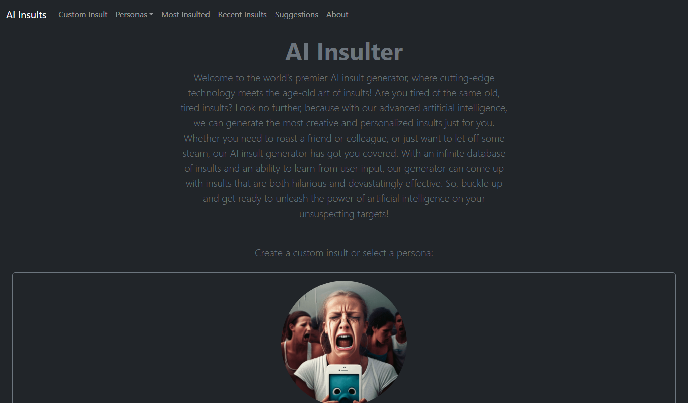 AI Insult Generator app screenshot