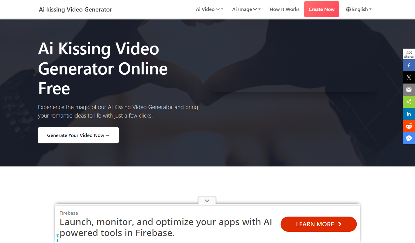 AI Kissing Video Generator Free app screenshot