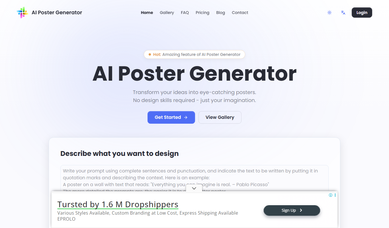 AI Poster Maker app screenshot