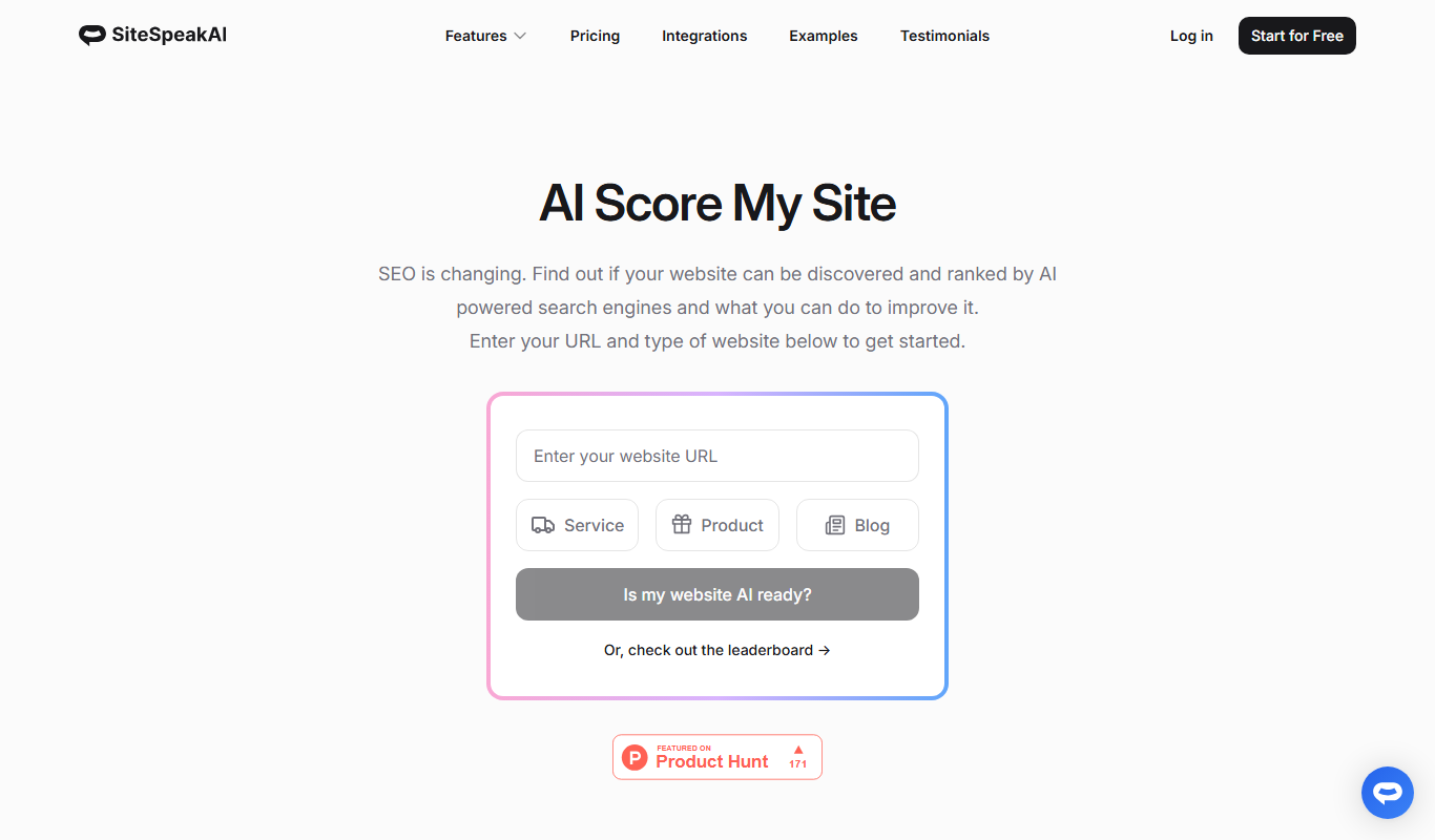 AI Score My Site app screenshot