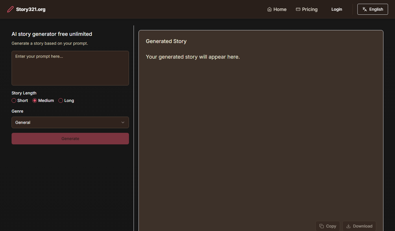 AI Story Generator free unlimited app screenshot