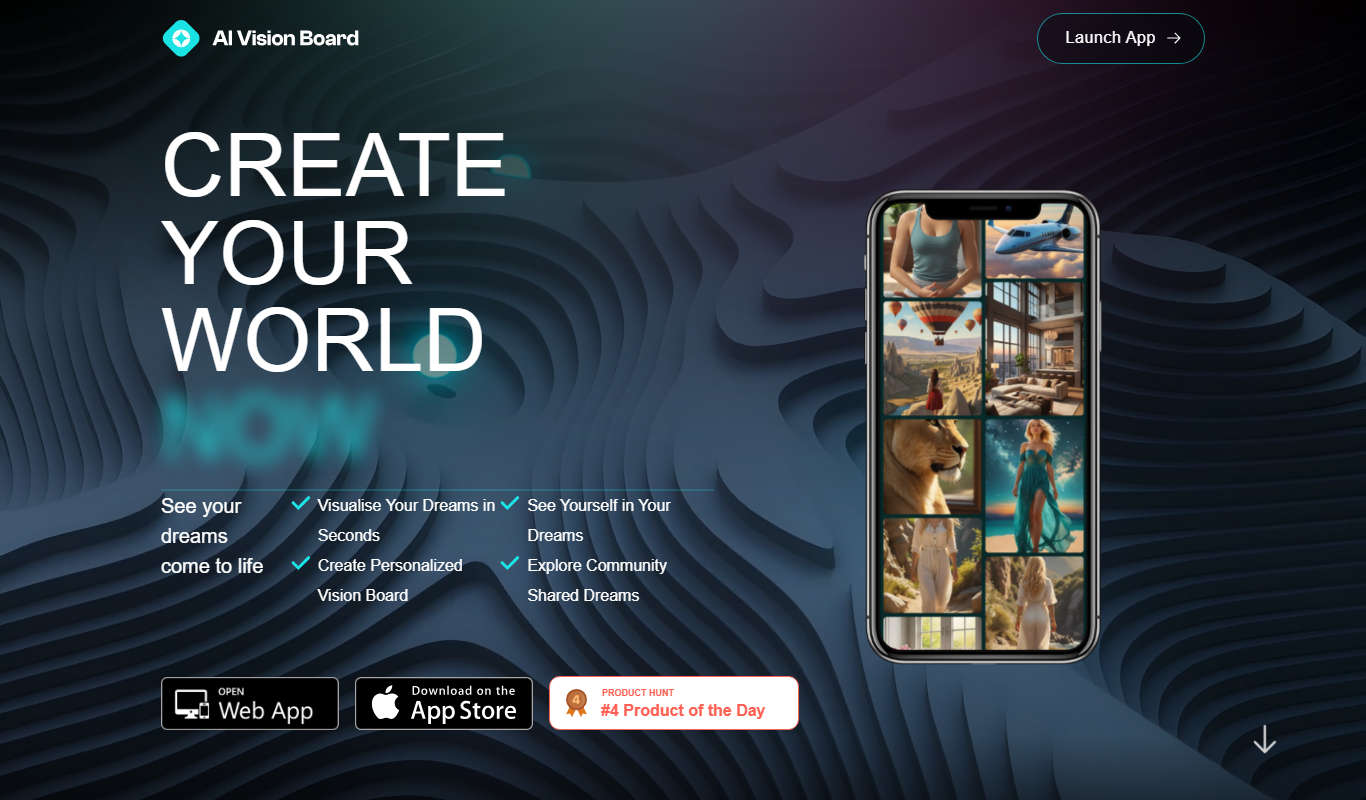 AI VisionBoard app screenshot