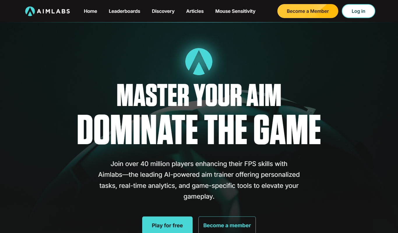 Screenshot of the Aimlabs interface