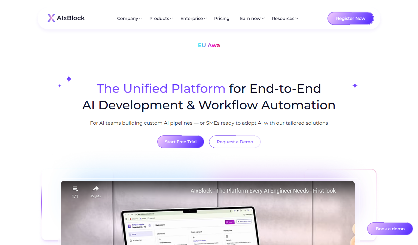 Screenshot of AIxBlock blockchain AI platform interface