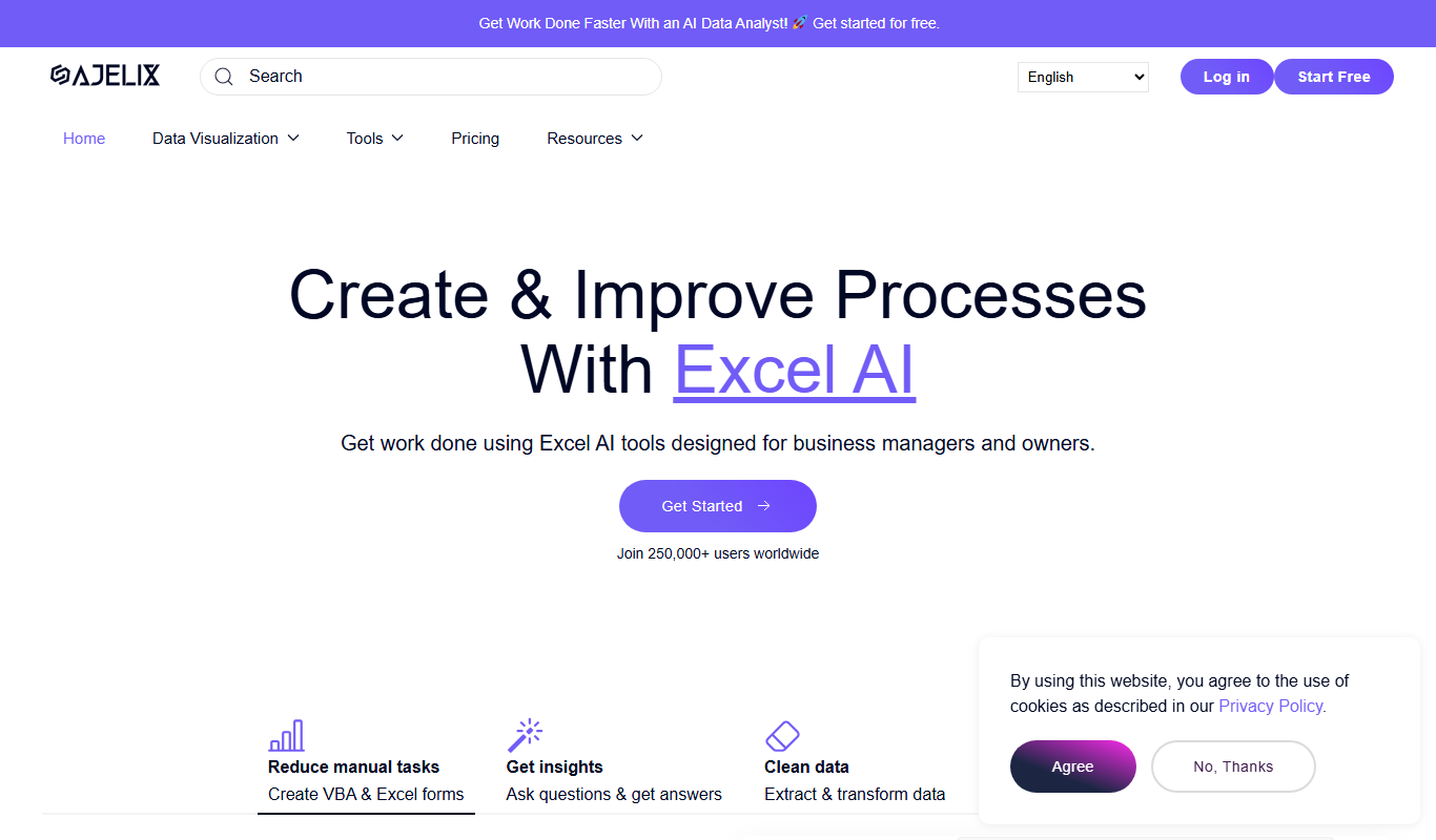 Ajelix AI Excel Tools app screenshot