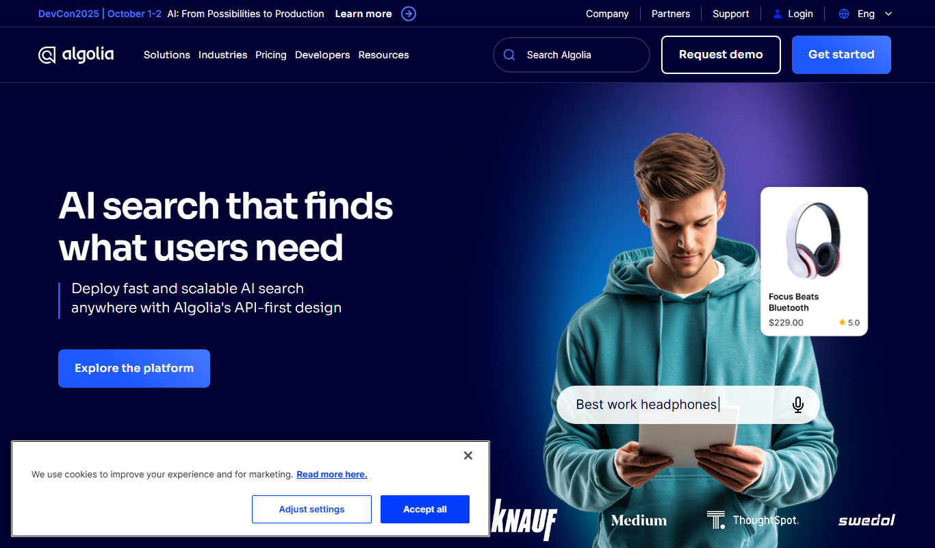 Algolia app screenshot
