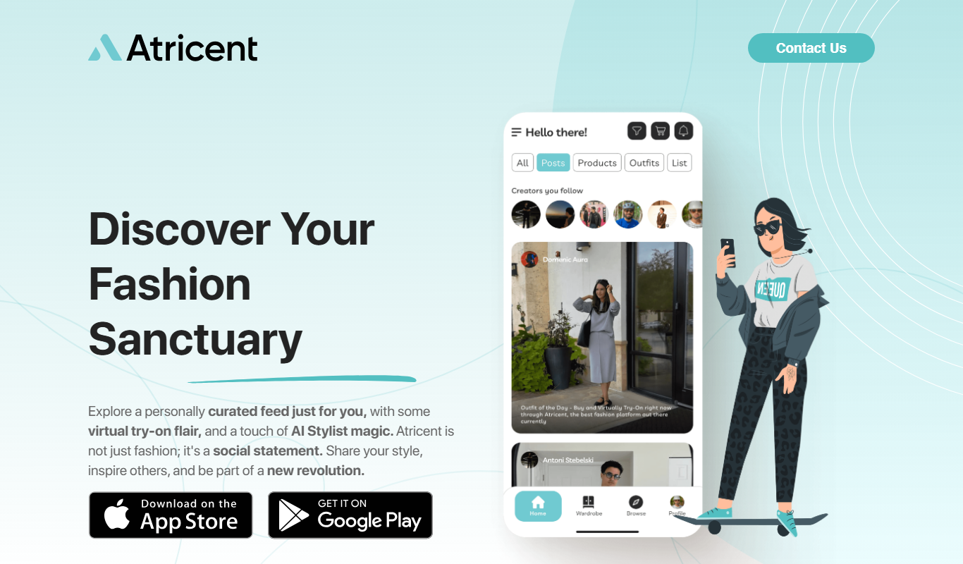 Atricent: The Personal Social AI-Stylist app screenshot
