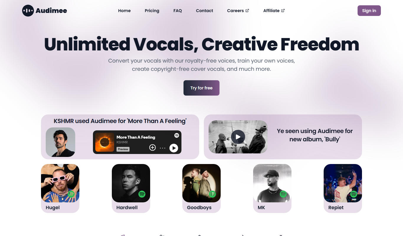 Audimee app screenshot