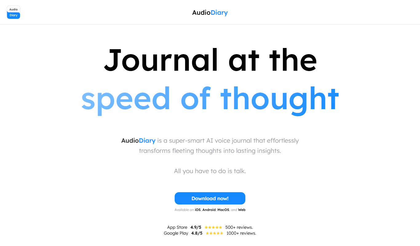 Audio Diary app screenshot