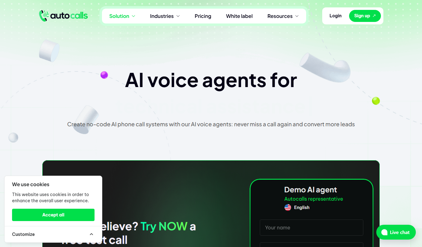 AutoCalls.ai – AI Phone Communications app screenshot