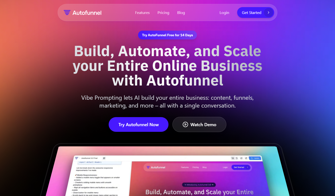 AutoFunnel app screenshot