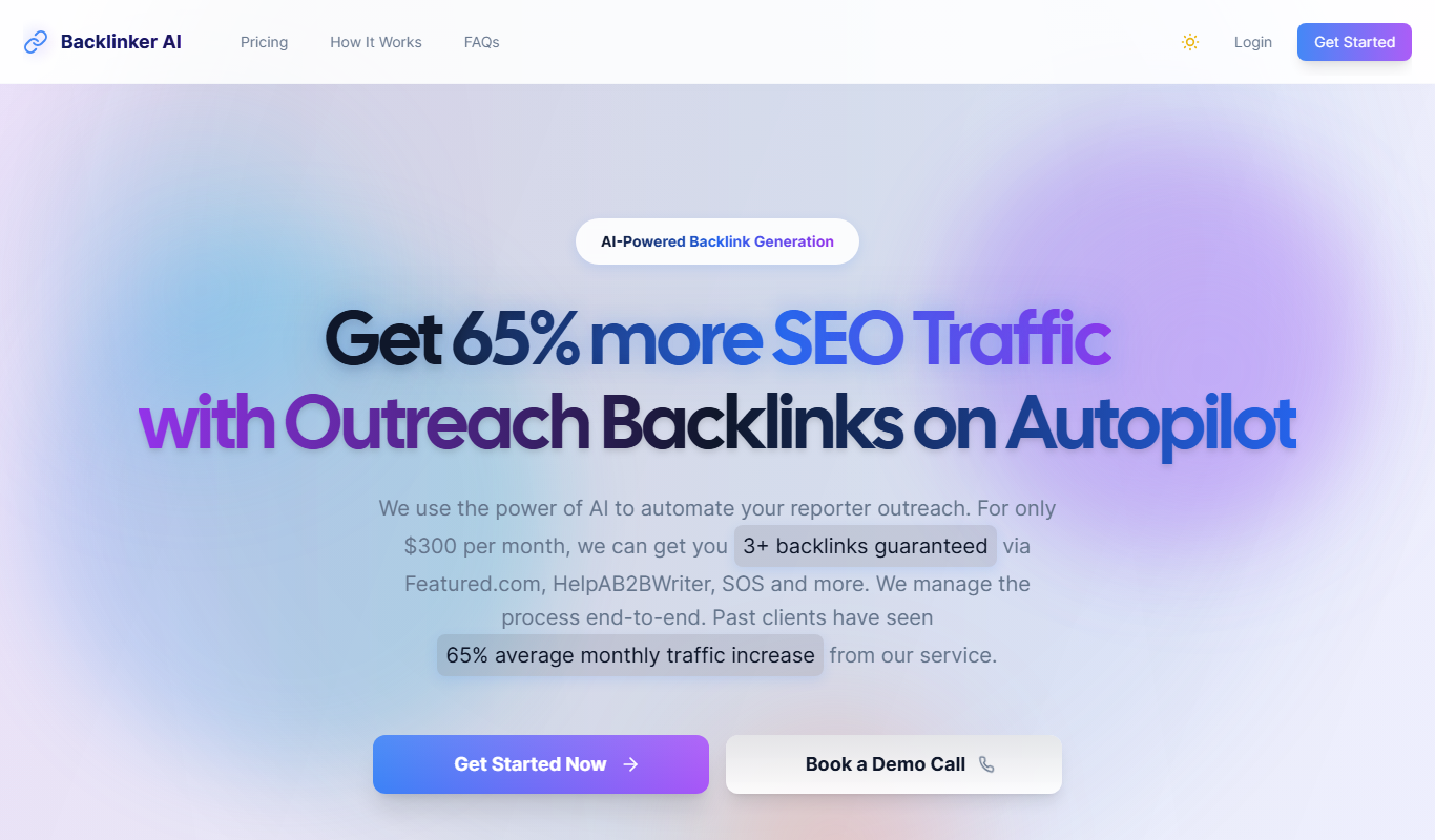 Backlinker AI app screenshot