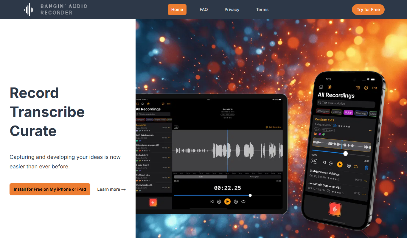 Bangin’ Audio Recorder app screenshot