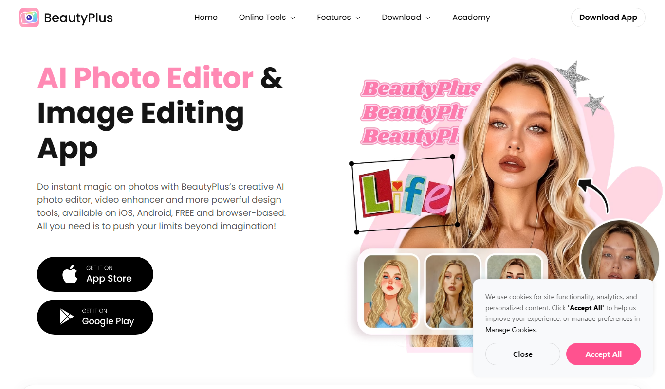 BeautyPlus – AI Photo Editor app screenshot