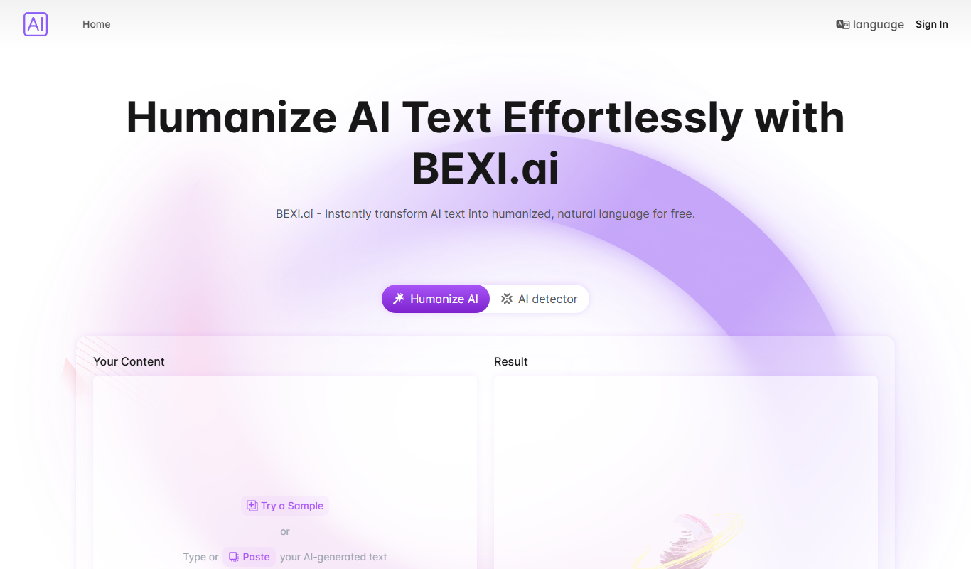 Bexi.ai: Free AI Humanizer and AI Detector app screenshot