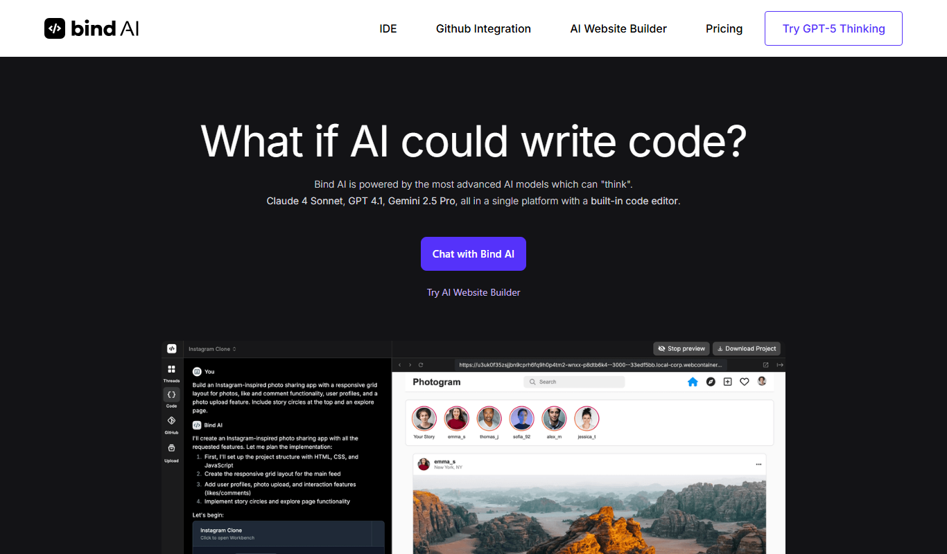 Bind AI app screenshot
