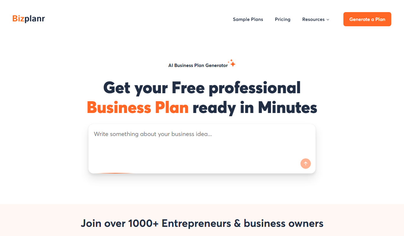 BizplanrAI app screenshot