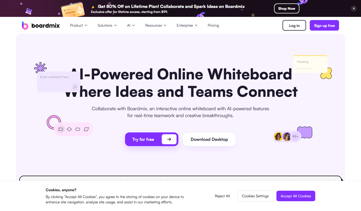Boardmix online whiteboard app screenshot