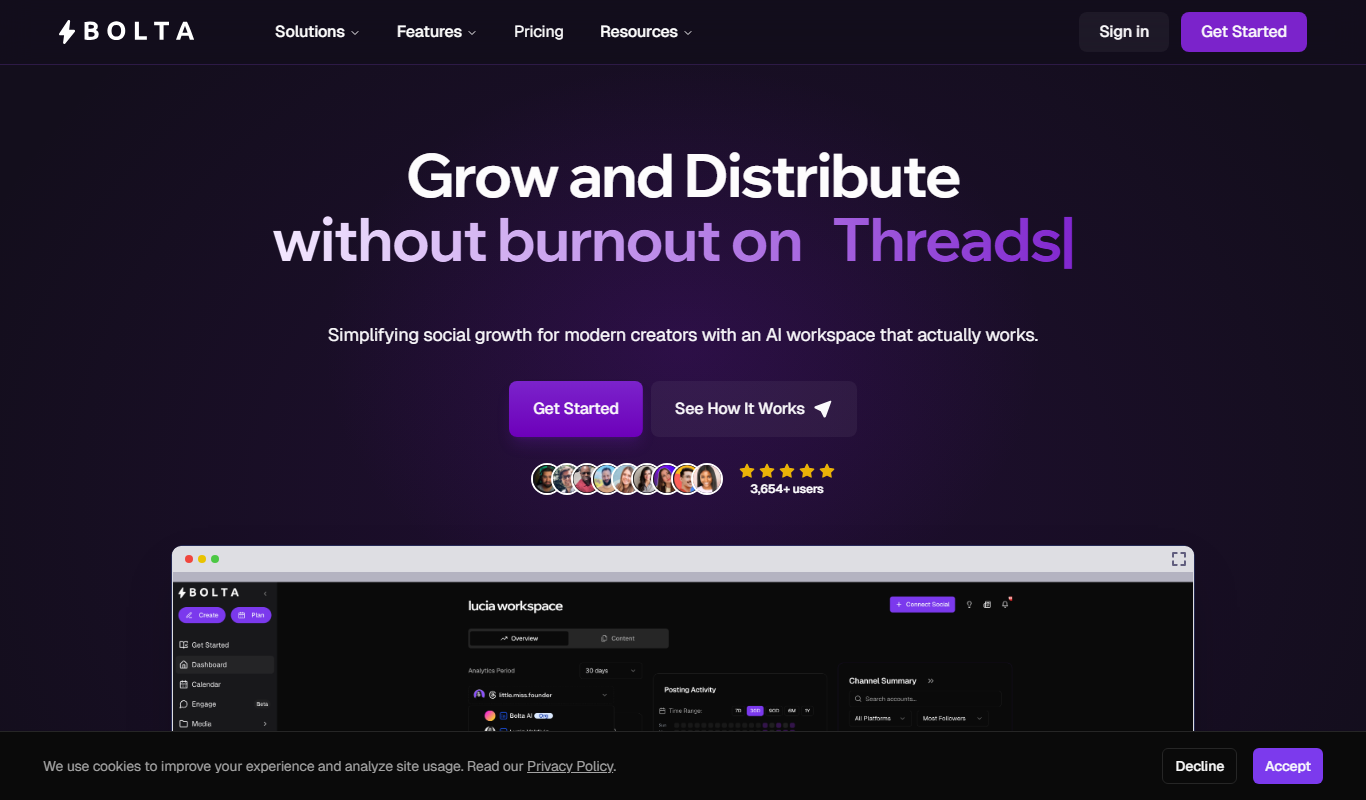 Boltathread app screenshot