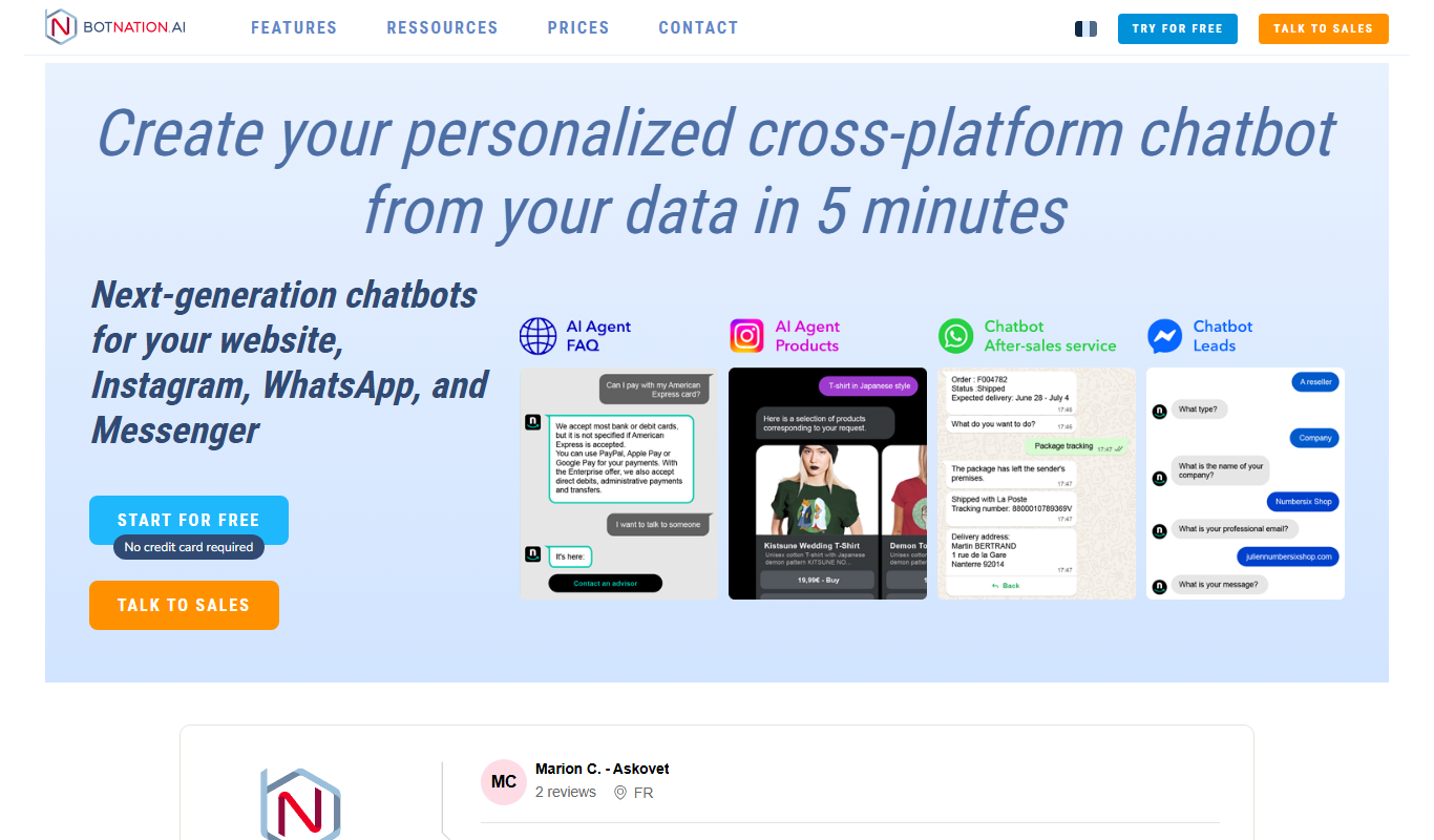 Botnation | No. 1 Agency for chatbot creation and development app screenshot