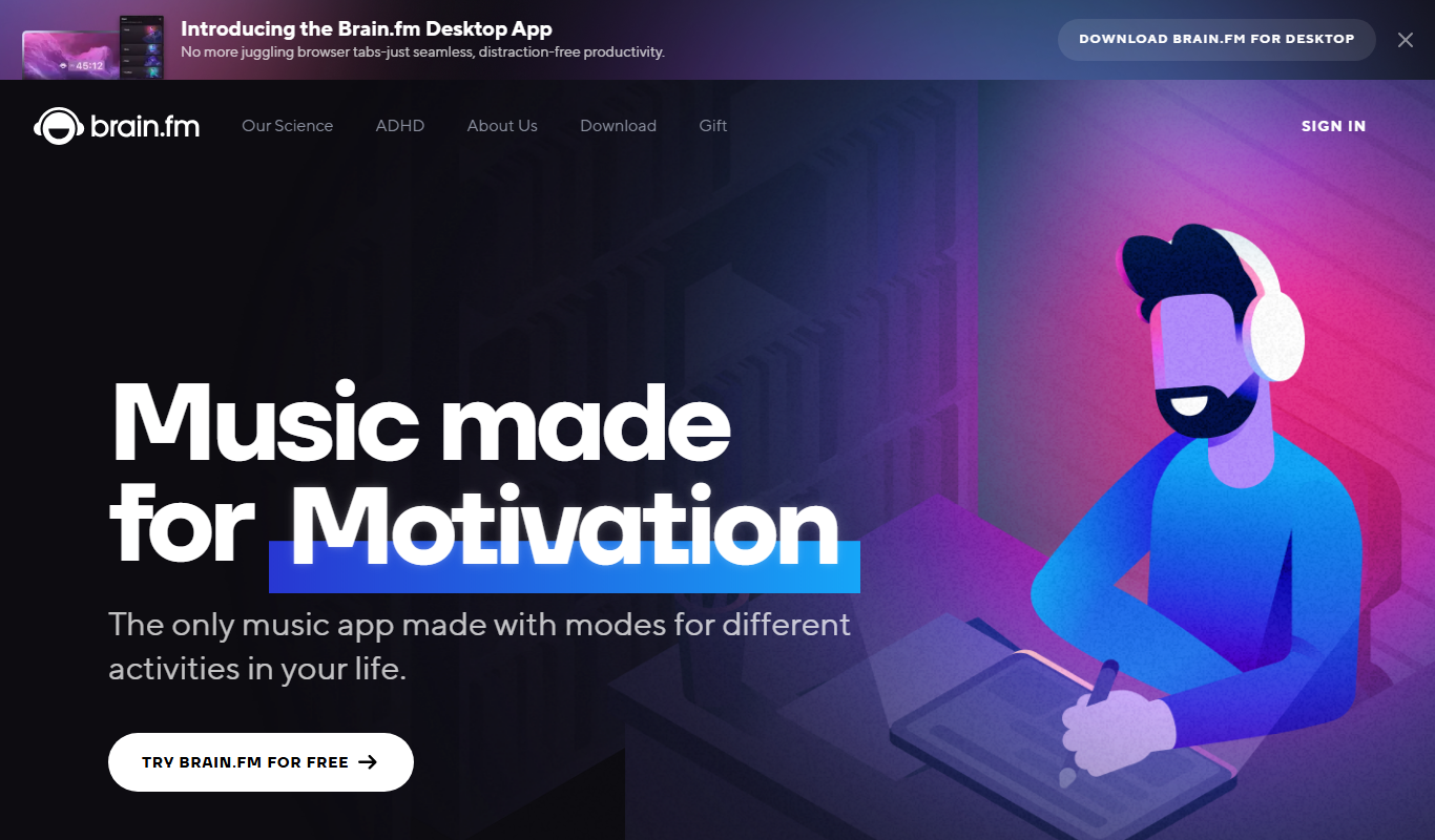 Brain.fm app screenshot