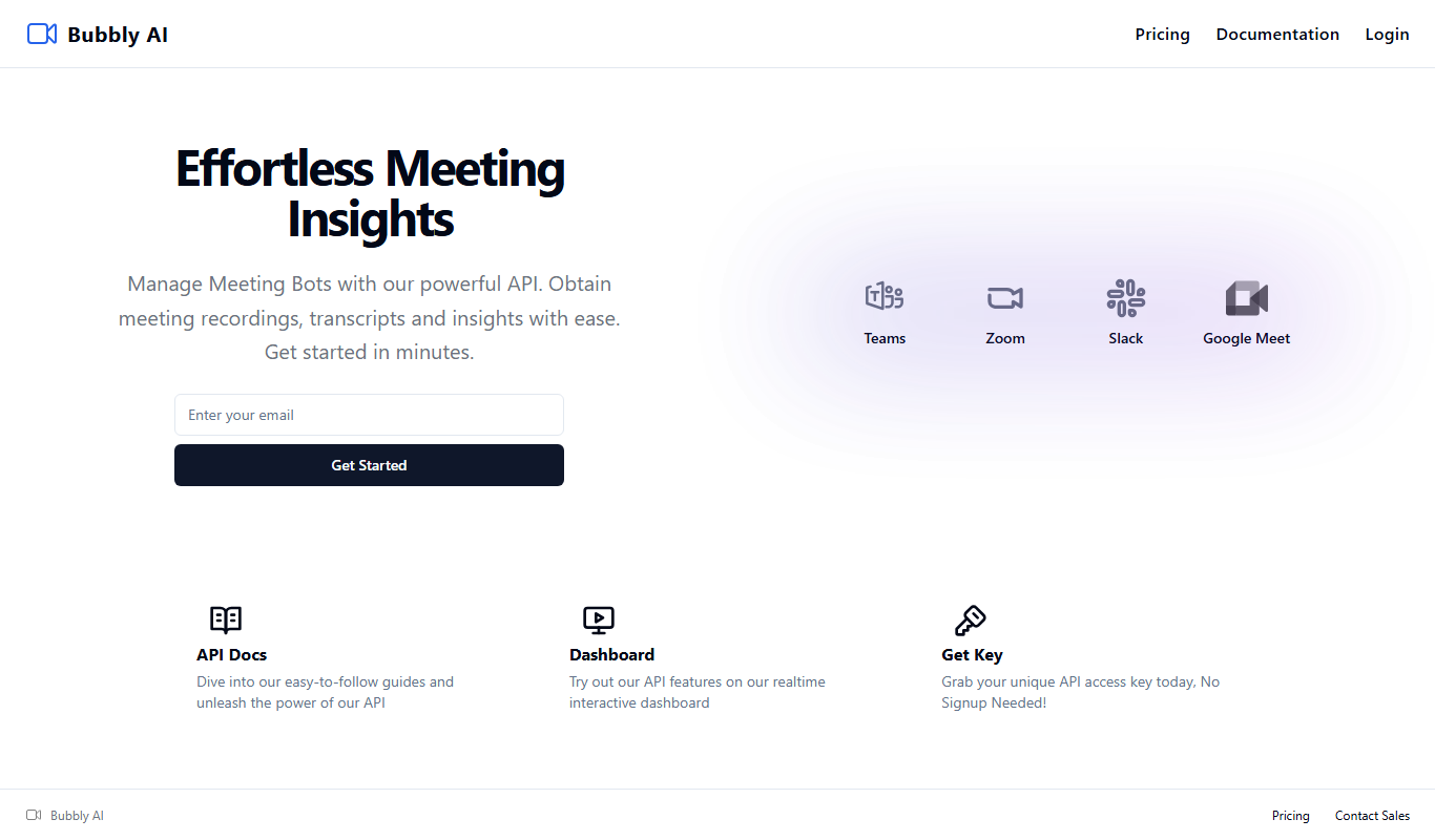 Bubbly Meeting Api app screenshot
