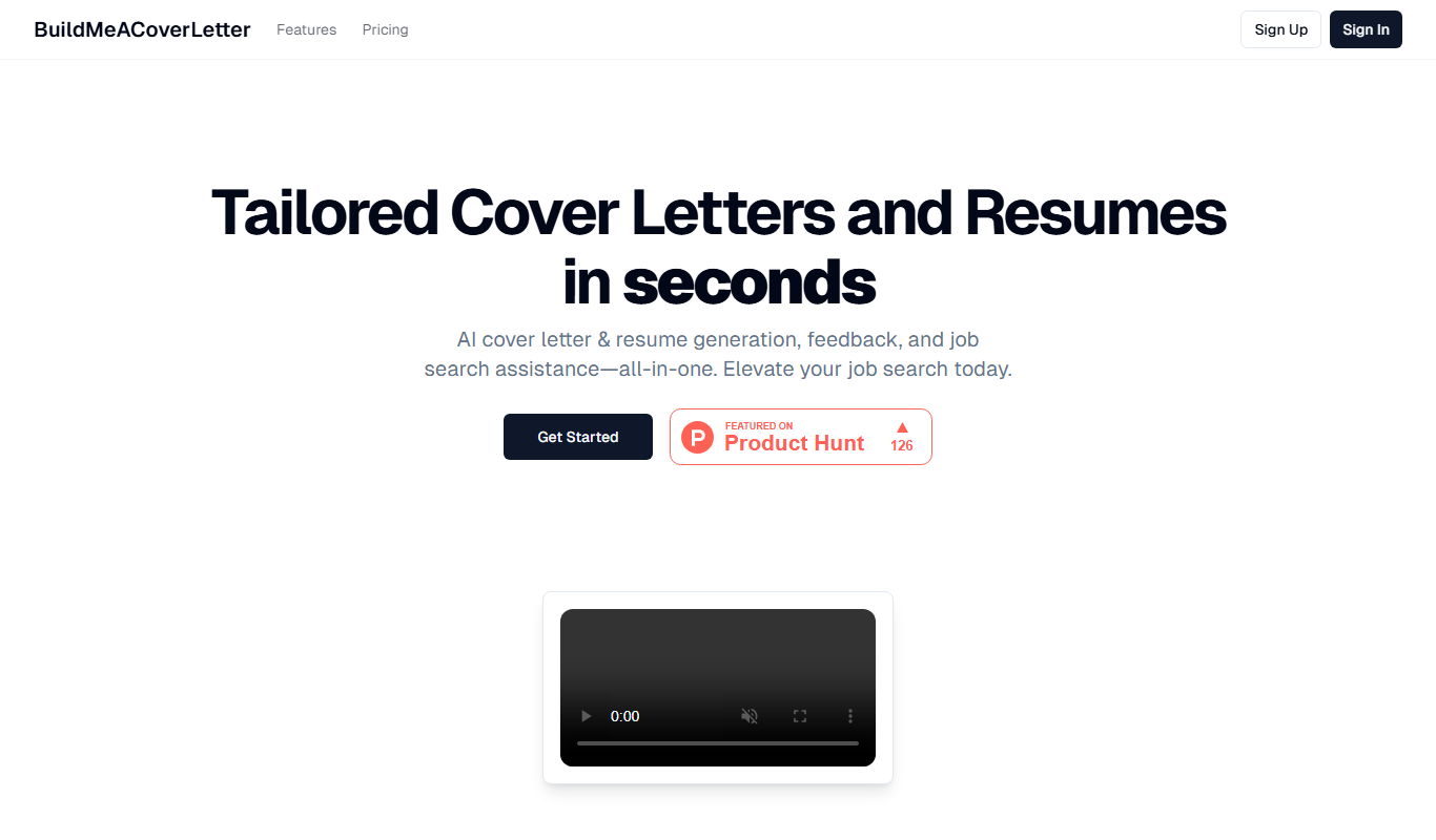 Build Me A Cover Letter app screenshot