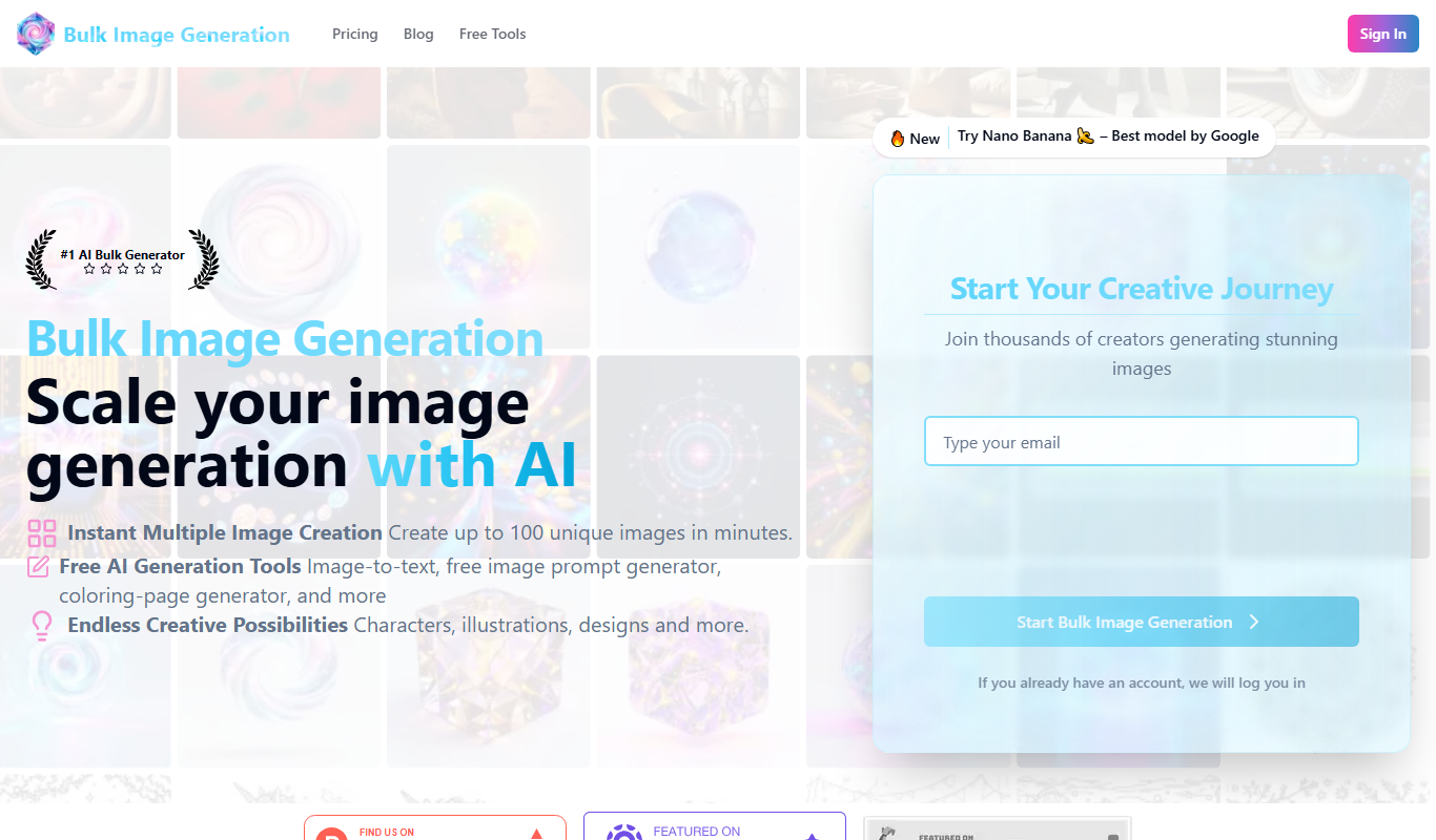 Bulk Image Generation app screenshot