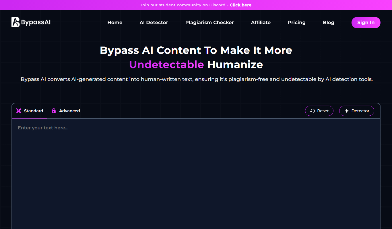 BypassAI.IO app screenshot
