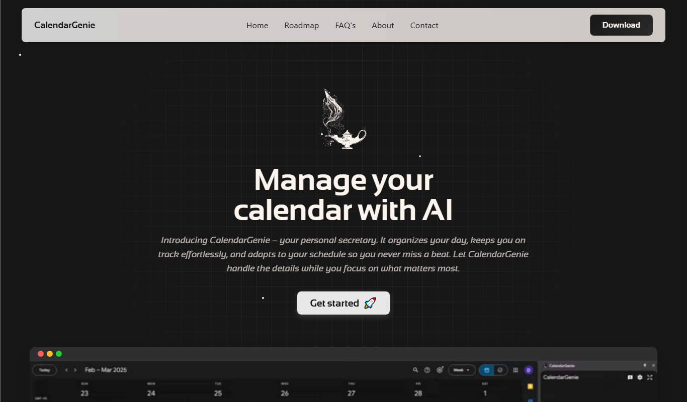CalendarGenie app screenshot