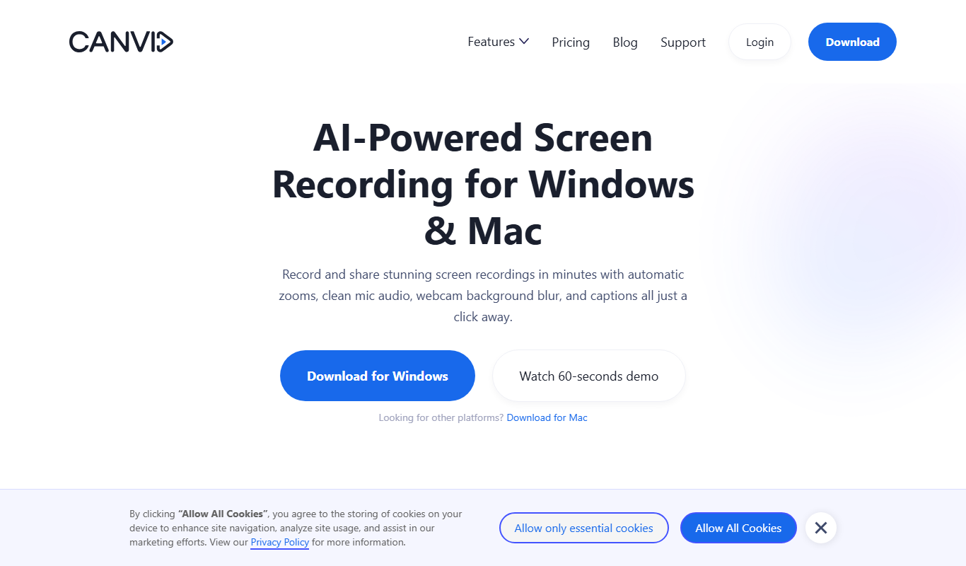 CANVID for Windows app screenshot
