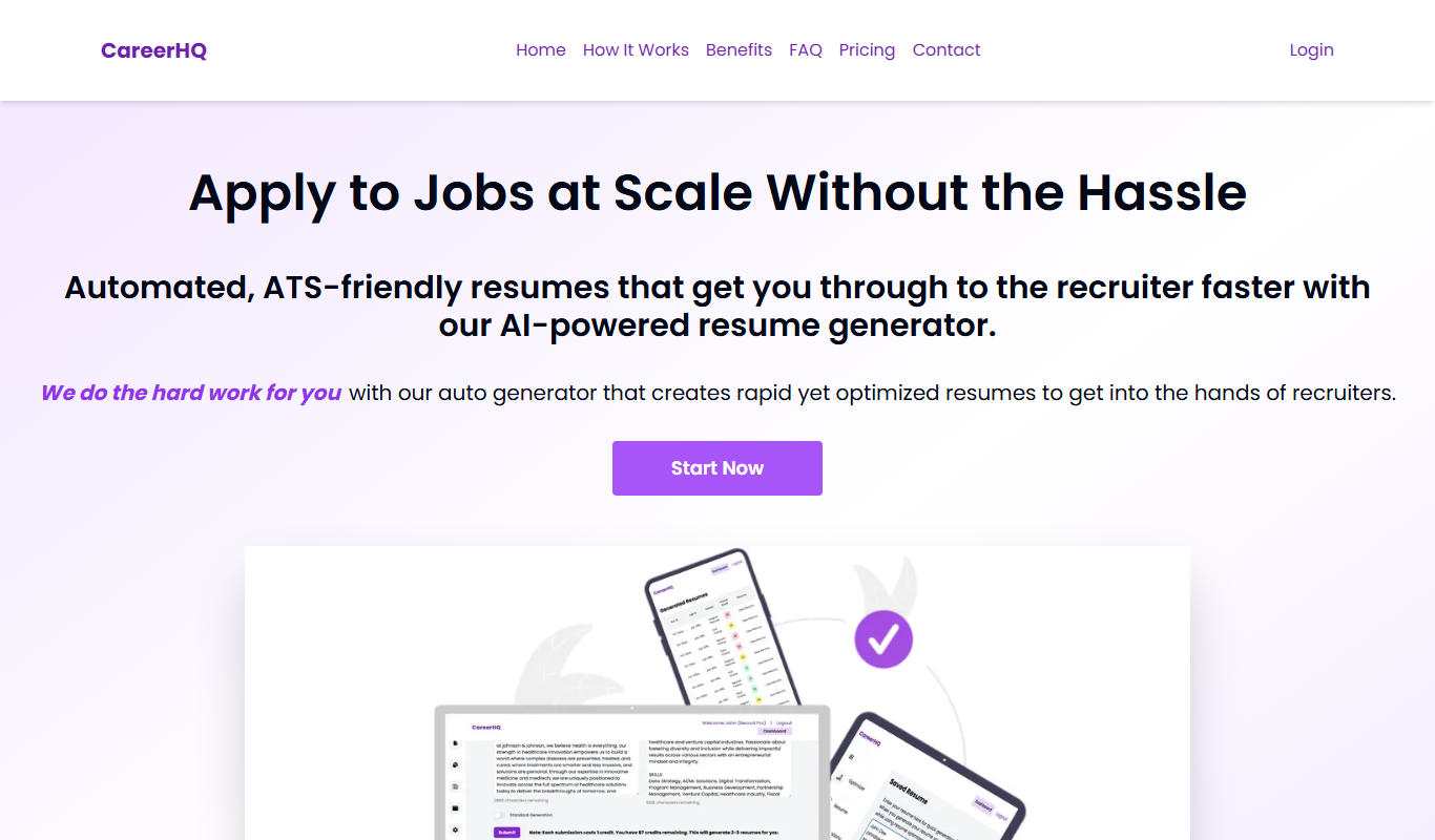 Career HQ app screenshot