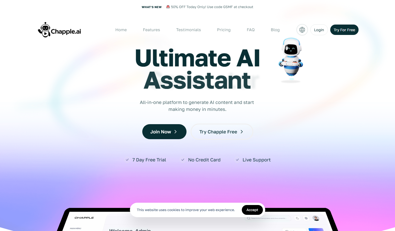 Screenshot of Chapple AI writing assistant interface