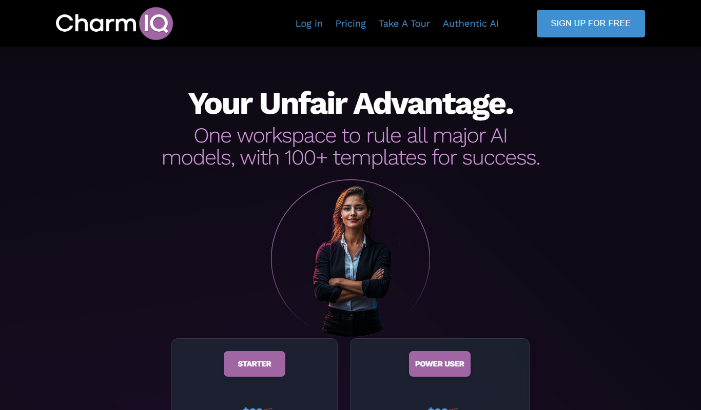 Screenshot of CharmIQ AI sales assistant interface