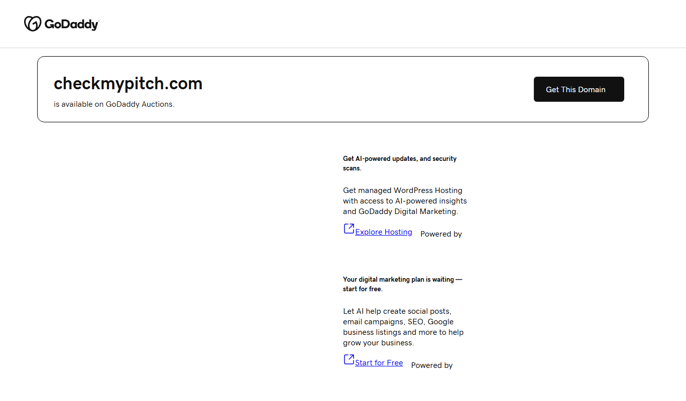 Screenshot of the Checkmypitch.com interface