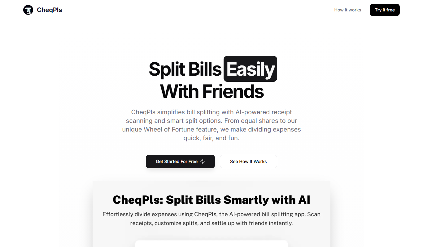 CheqPls app screenshot