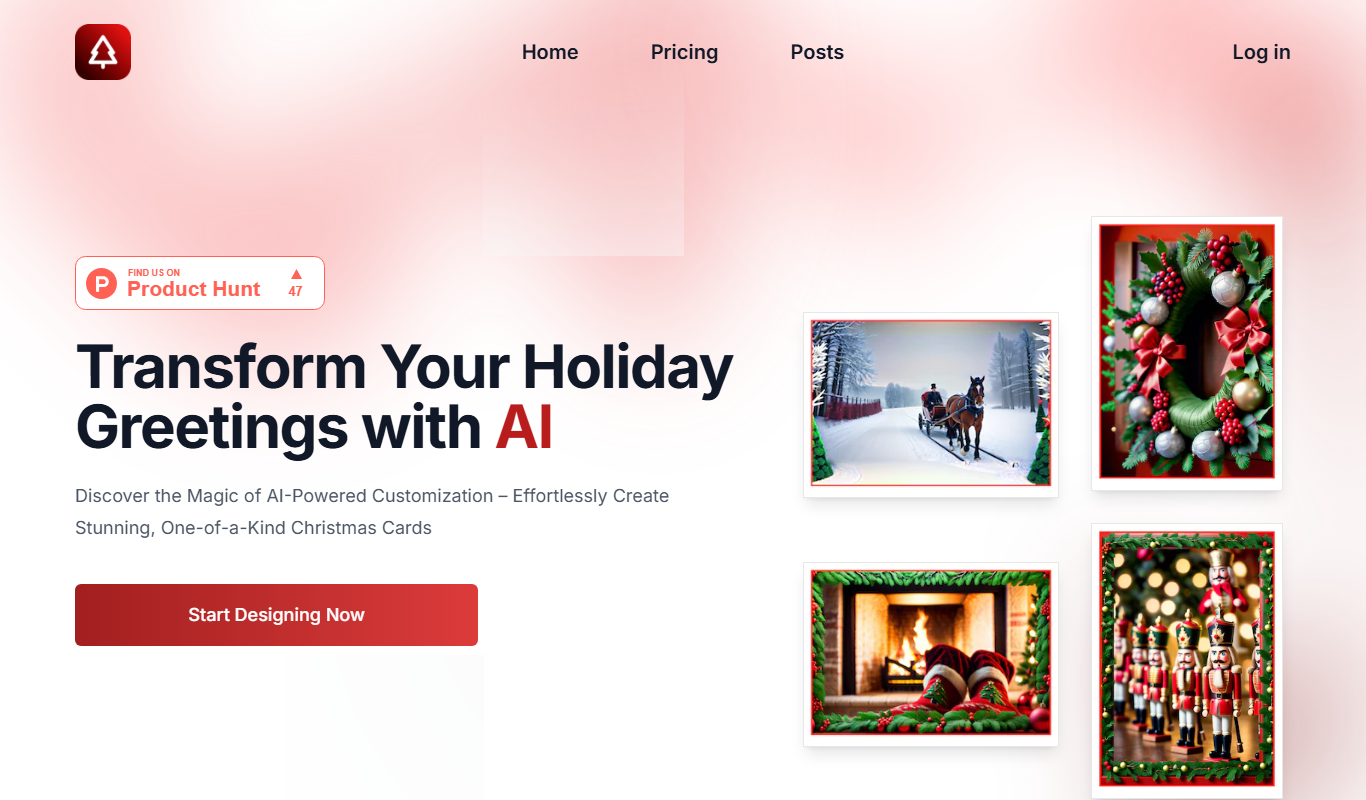 Screenshot of the Christmas Card Factory interface