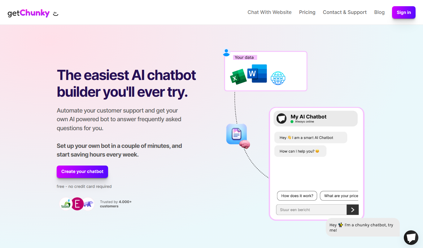 Chunky app screenshot