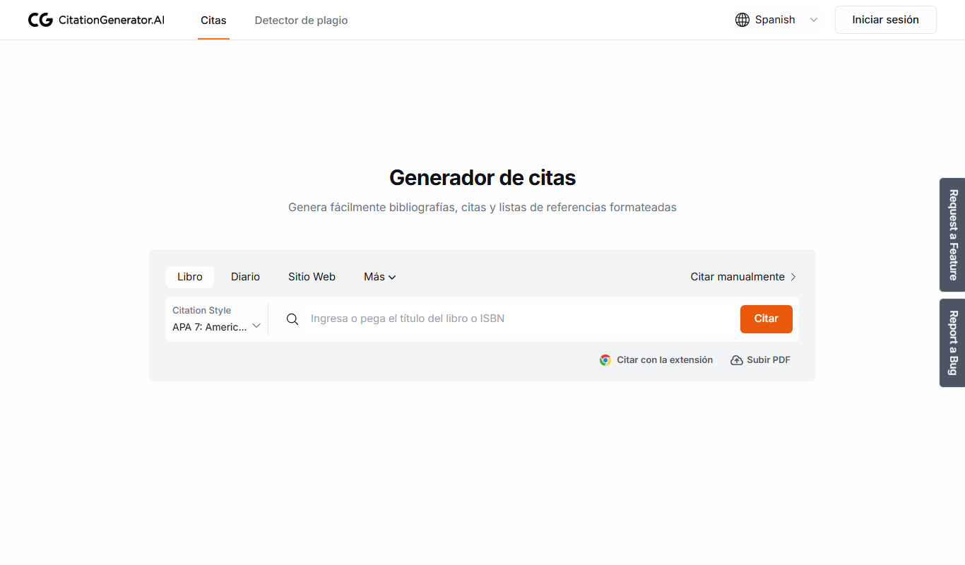 Citation Generator AI app screenshot