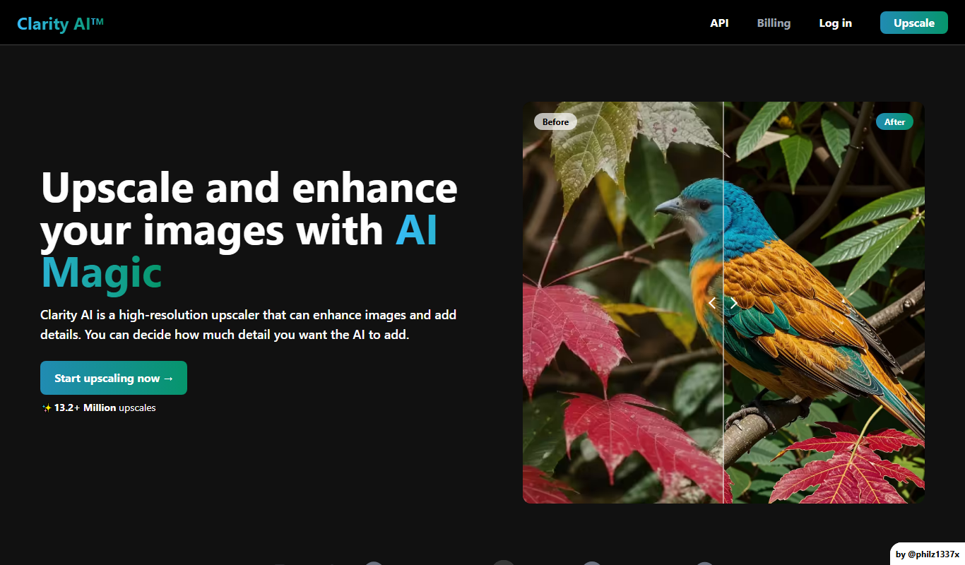 Screenshot of the ClarityAI interface