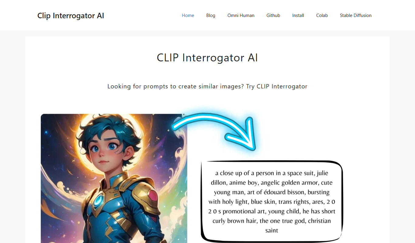 CLIP Interrogator app screenshot