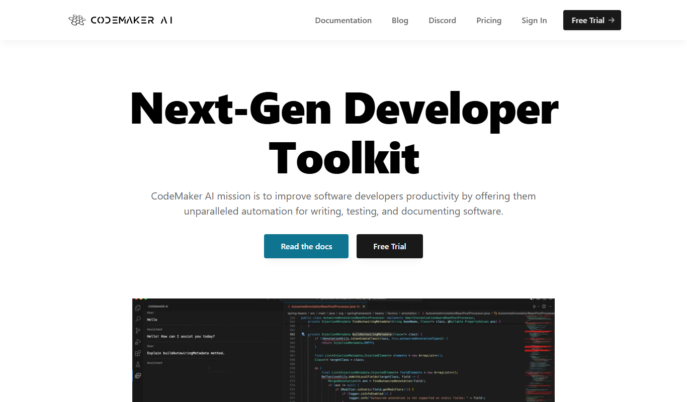 CodeMaker AI app screenshot