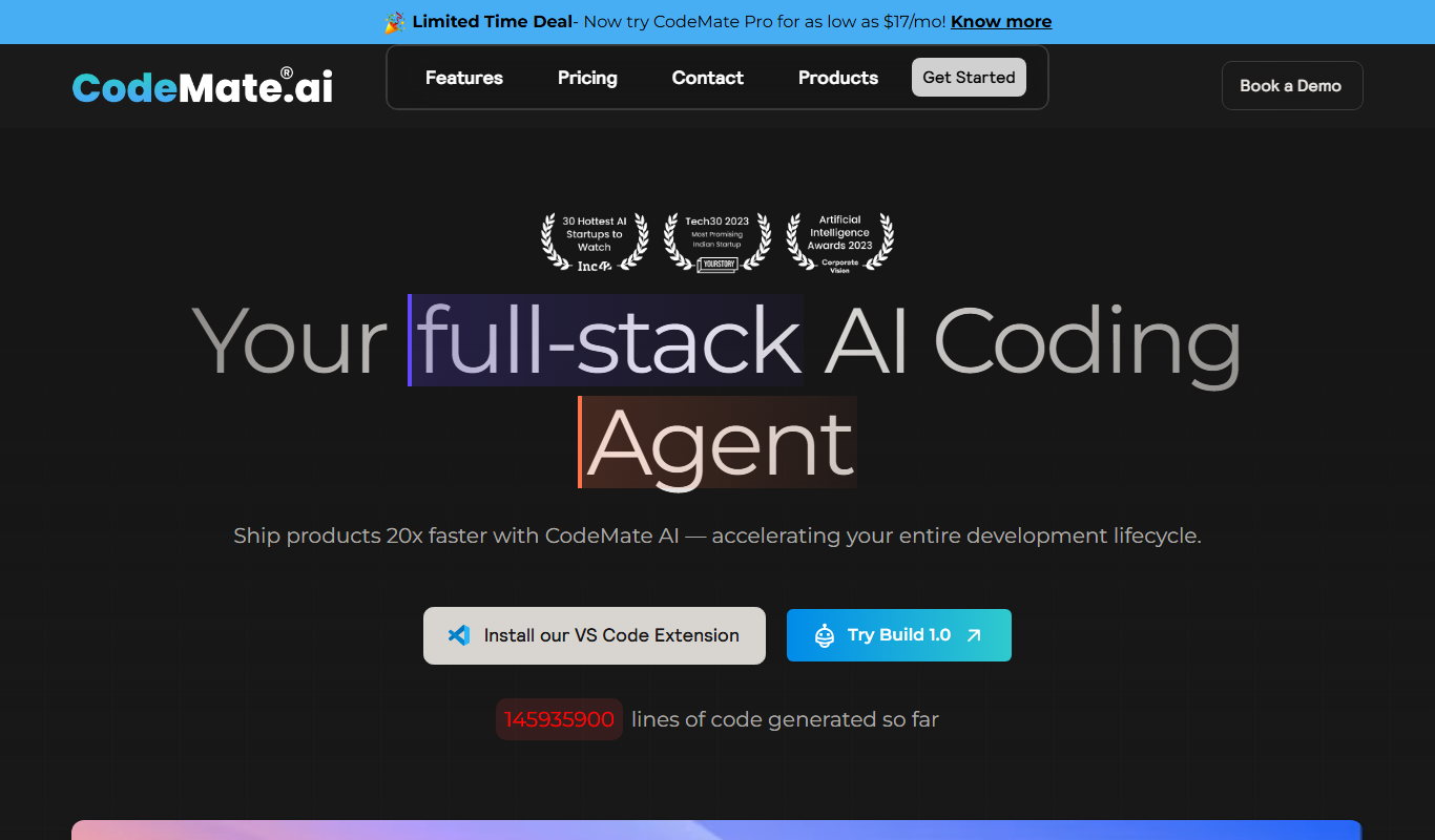 Screenshot of CodeMate AI interface showing code suggestions