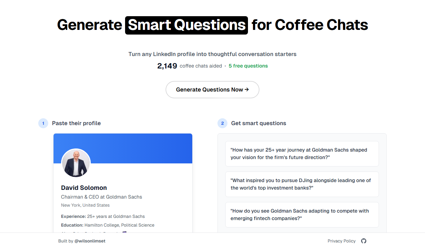 Coffee Chat AI app screenshot